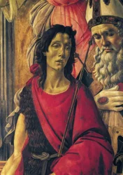 Enthroned Madonna with Child, Angels, and Saints