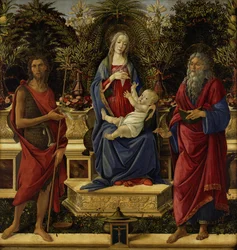 Enthroned Mary with Child and the Two Johns
