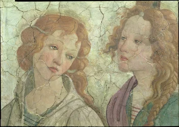 Venus and the Three Graces Offering Gifts to a Young Girl, detail of one of the Graces, c. 1483, fresco detail from 33760