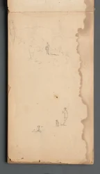 Sketchbook, page 02: Figure in a Landscape with Dog