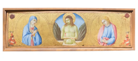 Christ as Man of Sorrows Between the Virgin Mary and St John the Evangelist