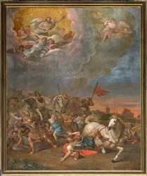 Wall opposite the counterfacade of the north transept, Sante Legnani, Conversion of Saul 1814