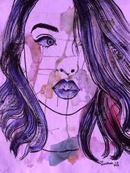 Expressive Purple Portrait