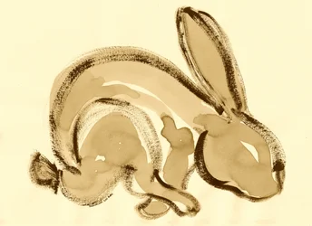 Expressive Sepia Rabbit