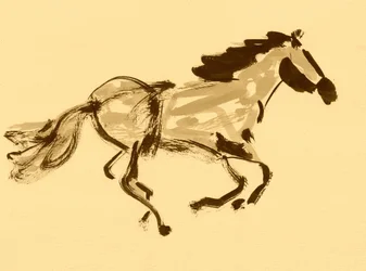 Galloping Sepia Horse