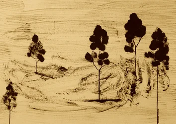 Minimalist Sepia Landscape