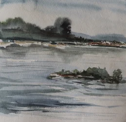 Misty River Landscape