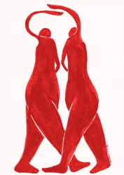 Red Dancers Embrace