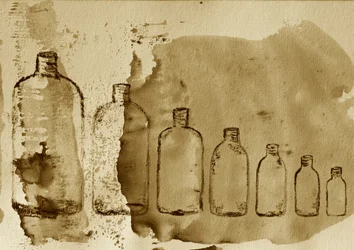 Rustic Sepia Bottles