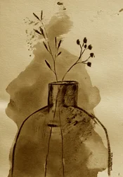 Sepia Botanical Vase
