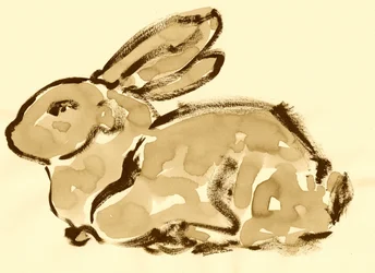 Sepia Rabbit Study