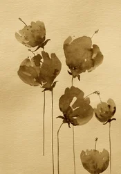 Sepia Watercolor Florals