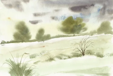 Serene Watercolor Landscape