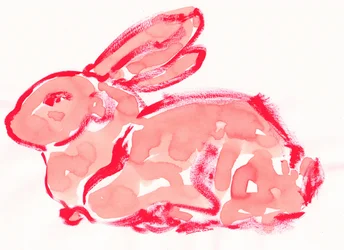 Vibrant Red Rabbit