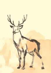 Watercolor Stag