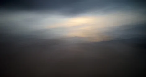 Misty Solitary Figure