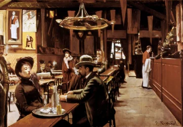 Interior of Cafe in Montmartre, Paris