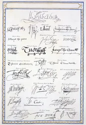 Reproduction of Signatures of the Tudors and Their Court from 