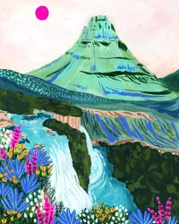 Vibrant Mountain Falls