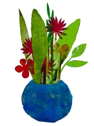 Bowl of Leaves and Flowers