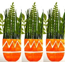 Three orange vases, 2021