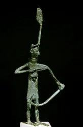 Nuragic culture (nuraghi) Sardinian: bronze archer statuette. 8th-7th century BC. Cagliari, Museo Nazionale Archeologico, Sardinia, Italy