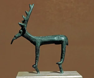 Nuragic culture (nuraghi), Sardinian: bronze statuette of the Iglesias deer. 8th-7th century BC. Cagliari, Museo Nazionale Archeologico, Sardinia, Italy