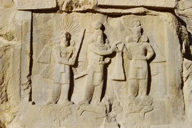 Bas-relief of the investiture and victory of Ardashir II, c.379-83