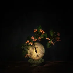 Dark Floral Scale Still Life
