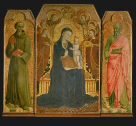 Polyptych. Center: Madonna and Child Surrounded