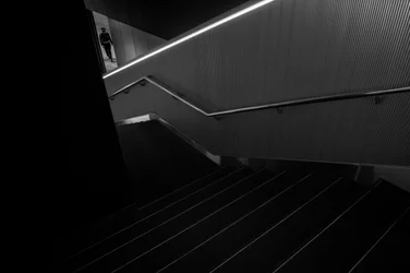 Man on Modern Stairs