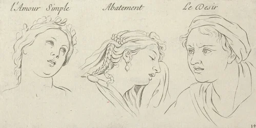 Simple Love, Dejection, Desire from Characters of Passions, engraved on..., 1695-1720