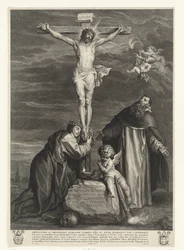 Christ on the Cross with Saints Catherine of Siena and Dominic Under the Cross