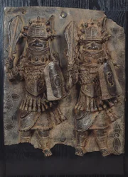 Benin Plaque with Two Warriors, Nigeria
