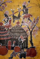Cloth made using batik technique, Togo handicrafts