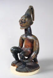 Yoruba statue of a seated chief, Nigeria