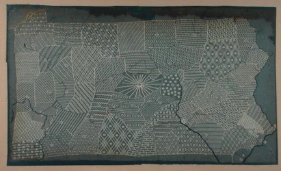 Sampler outlining the counties in the state of Pennsylvania