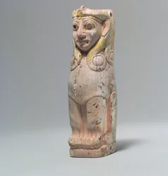 Furniture support: female sphinx with Hathor-style curls, c.18th century BC