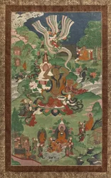 Haircut and Other Scenes. Thangka from a Sequel Devoted to the Main Episodes of the Life of the Buddha