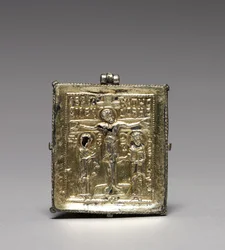 Enkolpion with the Crucifixion (front) and Saints Theodore and George (back)