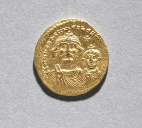 Solidus with Heraclius and his Son Heraclius Constantine (obverse)
