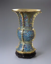A Zun Shaped Vase and Stand