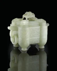 Archaistic vessel and cover, Tulu, Qianlong Period (1736-95)