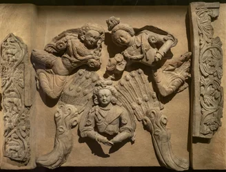 Bas-relief Illustrating an Earlier Life of the Buddha: Vishvantara Jataka. China, Xinjiang. End of the 6th Beginning of the 7th Century
