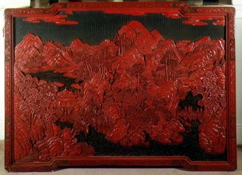 Carved Wall Plaque on Green Ground