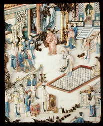 Detail (dignitary watching a female dancer), Qianlong period