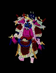 Male Character of the Beijing Opera. Painted Paper Cutting or "Jian Zhi", Chinese Folk Art, Beijing