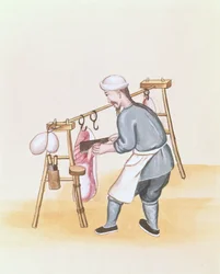 The Meat Seller, from a book on the street calls of Peking