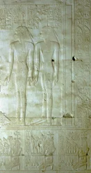 Abydos: Temple of Seti I for Osiris. Goddesses Accompanying the Pharaoh.