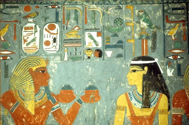 Ancient Egypt, Horemheb offering ointments to Hathor, Horemheb Tomb, Thebes
